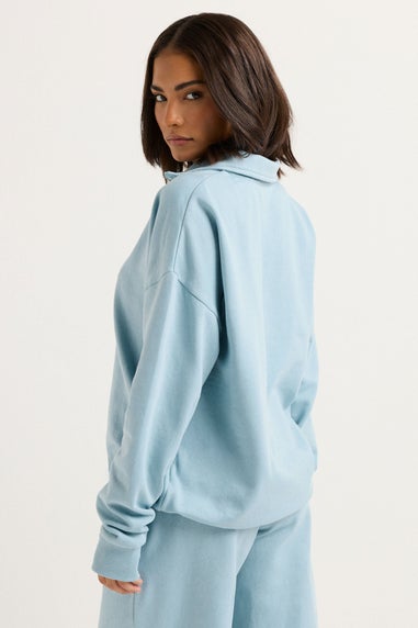 PixieGirl Petite Light Blue Quarter Zip Sweatshirt