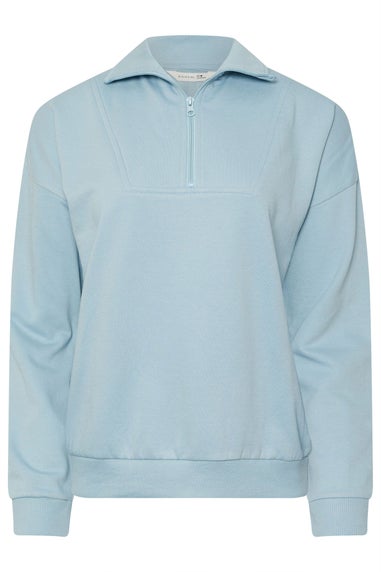 PixieGirl Petite Light Blue Quarter Zip Sweatshirt