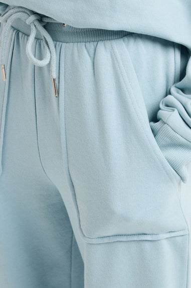 PixieGirl Petite Light Blue Pocket Patch Wide Leg Joggers