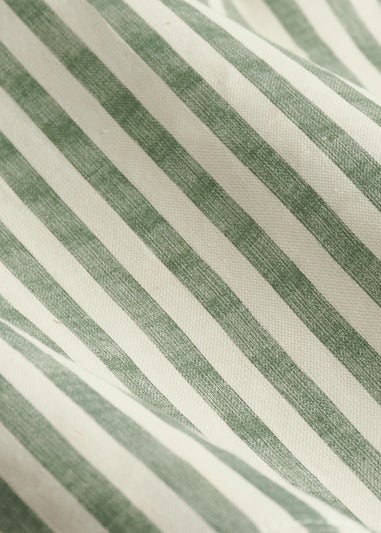 Yard Hebden Stripe Cotton Pencil Pleat Curtains Forest