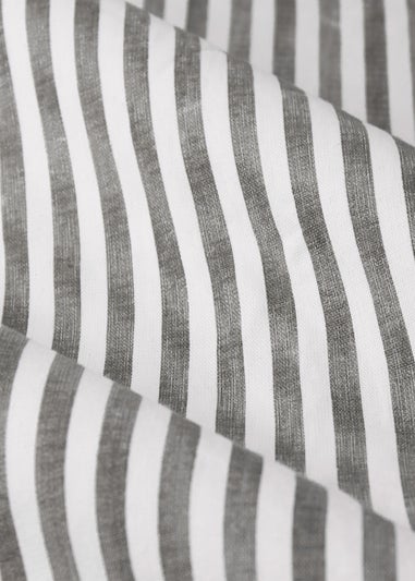 Yard Hebden Stripe Cotton Pencil Pleat Curtains Grey