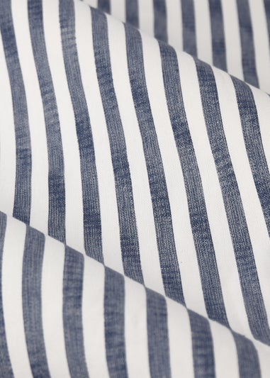 Yard Hebden Stripe Cotton Pencil Pleat Curtains Navy