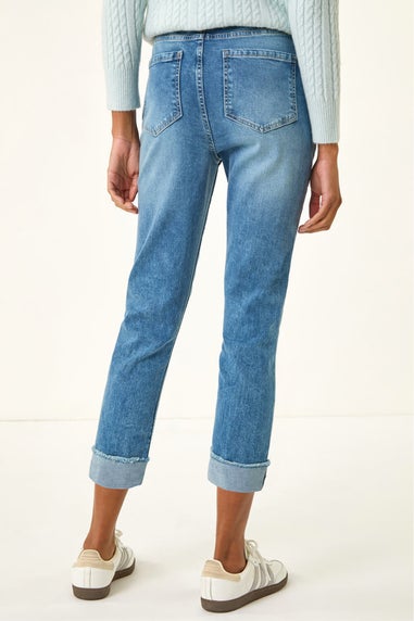 Roman Denim Slim Leg Turn Up Stretch Jeans