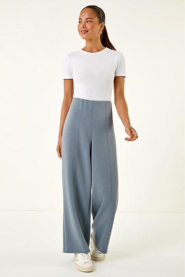 Roman Blue Petite Front Seam Stretch Trouser