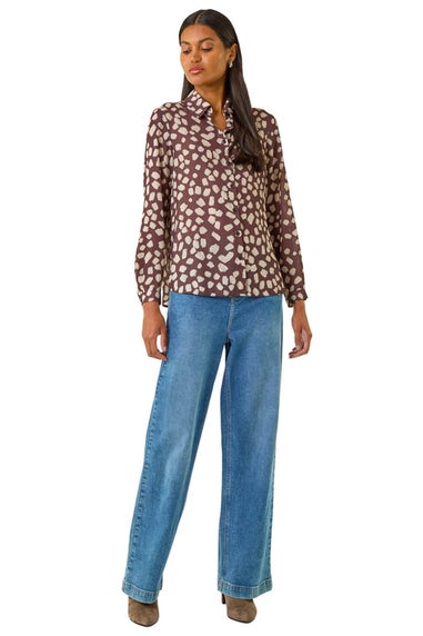 Roman Stone Abstract Spot Print Shirt
