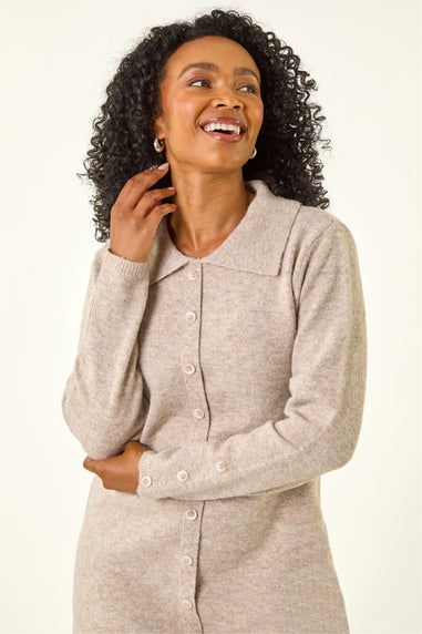Roman Stone Petite Collared Knit Shift Dress