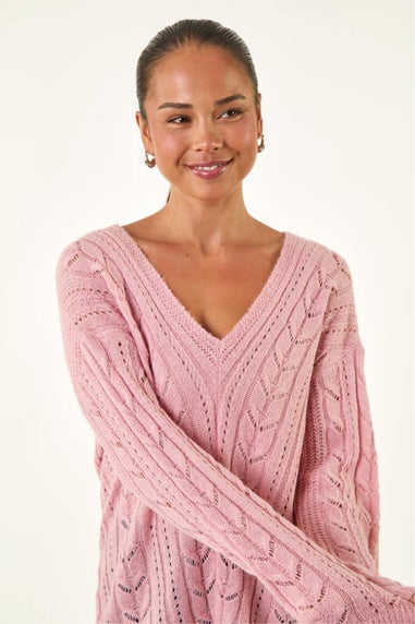 Roman Light Pink Petite V-Neck Knit Jumper