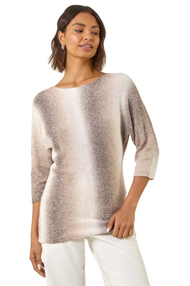 Roman Beige Ombre Stripe Knit Jumper