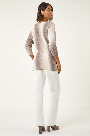 Roman Beige Ombre Stripe Knit Jumper