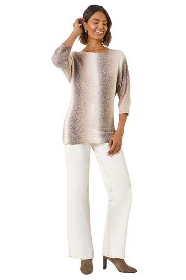 Roman Beige Ombre Stripe Knit Jumper