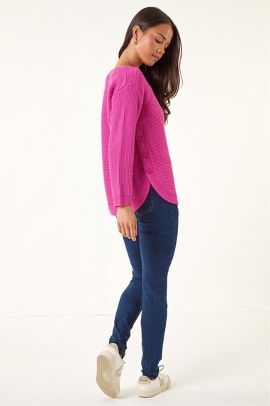 Roman Pink Petite Curve Hem Knit Jumper
