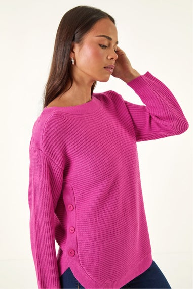 Roman Pink Petite Curve Hem Knit Jumper