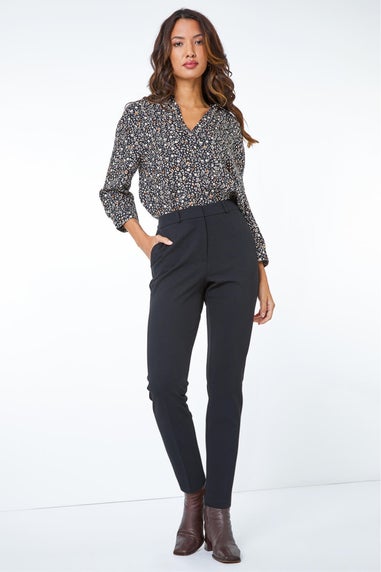Roman Black Tapered Leg Smart Trouser