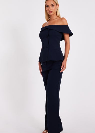 Quiz Navy Bardot Waistcoat