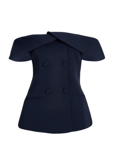 Quiz Navy Bardot Waistcoat