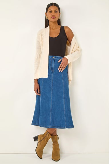Roman Ivory Textured Knit Cardigan