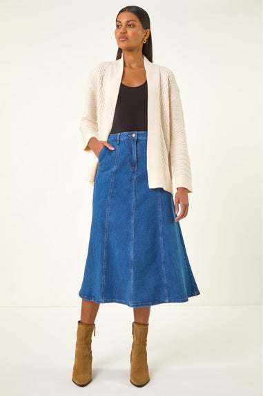 Roman Ivory Textured Knit Cardigan