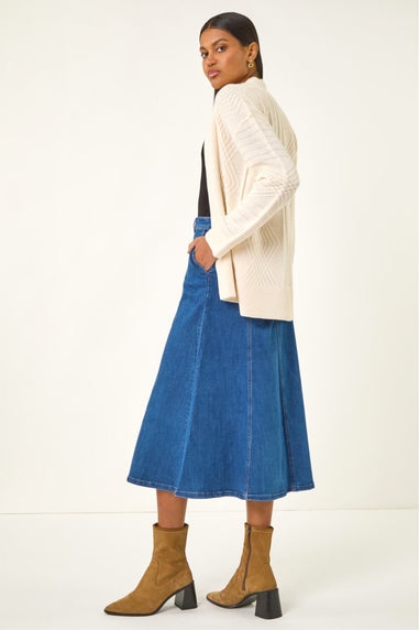 Roman Ivory Textured Knit Cardigan