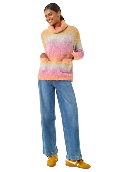Roman Orange Ombre Stripe Knit Jumper