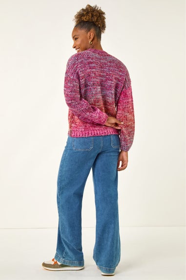 Roman Pink Metallic Ombre Knit Jumper