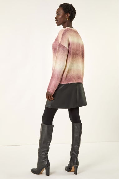Roman Mauve Space Dye Stripe Knit Jumper