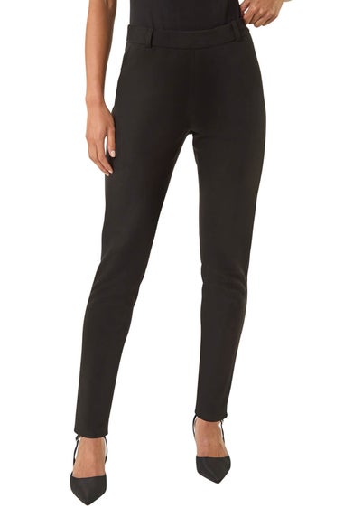 Roman Black Petite Suedette Stretch Jeggings
