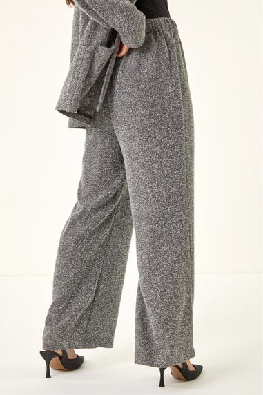 Roman Black Petite Herringbone Trouser