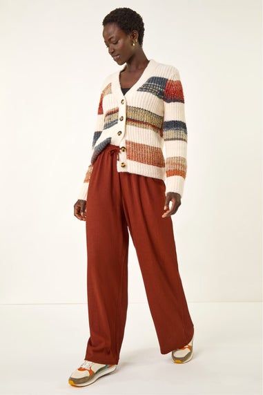 Roman Rust Crinkle Texture Tie Front Trouser