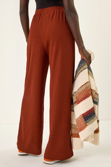 Roman Rust Crinkle Texture Tie Front Trouser