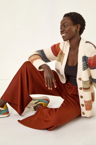 Roman Rust Crinkle Texture Tie Front Trouser