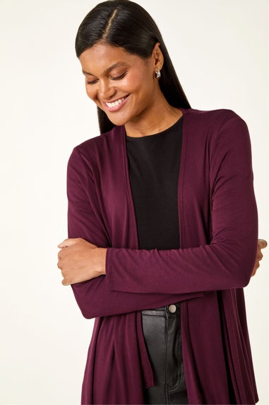 Roman Burgundy Waterfall Stretch Cardigan