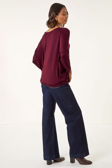 Roman Burgundy V-Neck Jersey Stretch T-Shirt