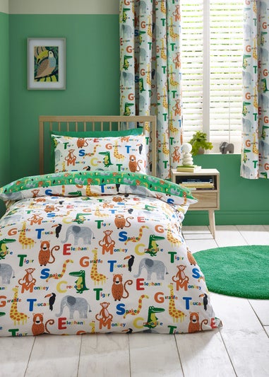Catherine Lansfield Animal Magic Reversible Duvet Cover Set Natural