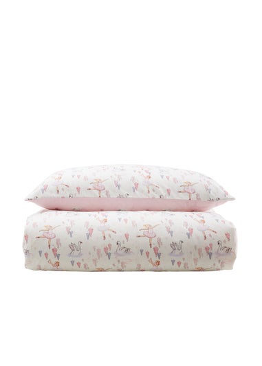 Belle & Boo Ballerina Reversible Cotton Duvet Cover Set Pink