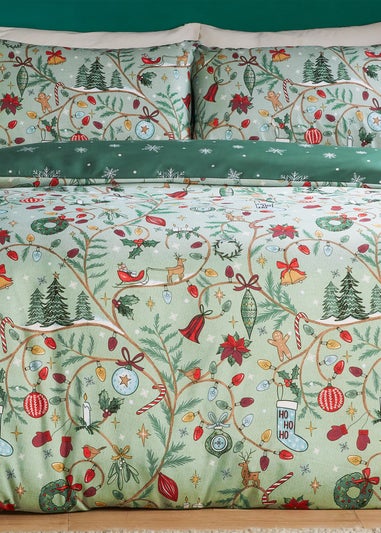 Duvet Day Noelle Soft Touch Reversible Green Duvet Set