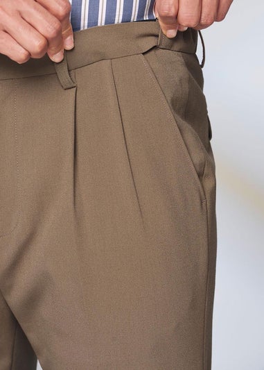 Cotton Traders Taupe Ultra Comfort 4 Way Stretch Twin Pleat Trousers