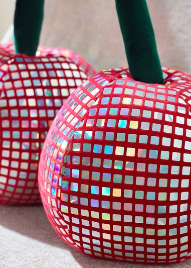 Catherine Lansfield Disco Cherries 3D Shaped Cushion Pink
