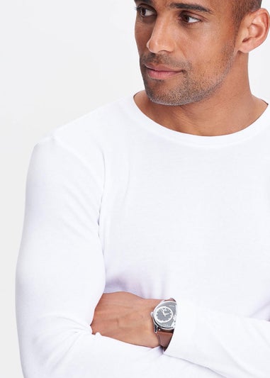 Cotton Traders White Long Sleeve Crew Neck Base Layer