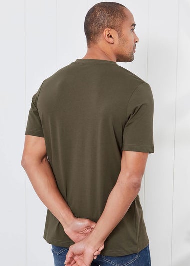 Cotton Traders Soft Khaki V Neck T-Shirt