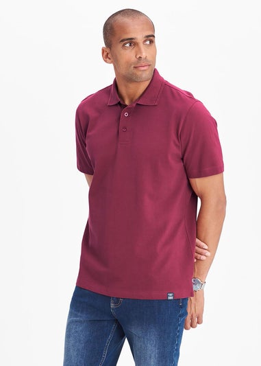 Cotton Traders Dark Raspberry Short Sleeve Polo Shirt