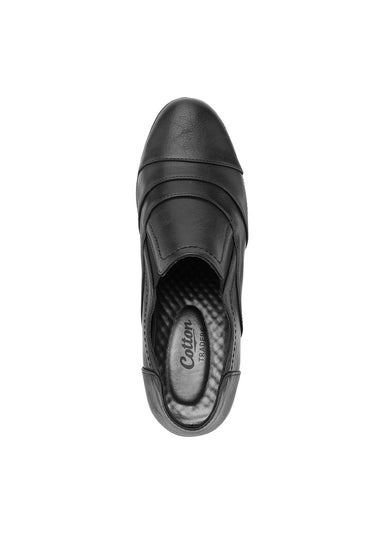 Cotton Traders Black Heeled Trouser Shoes