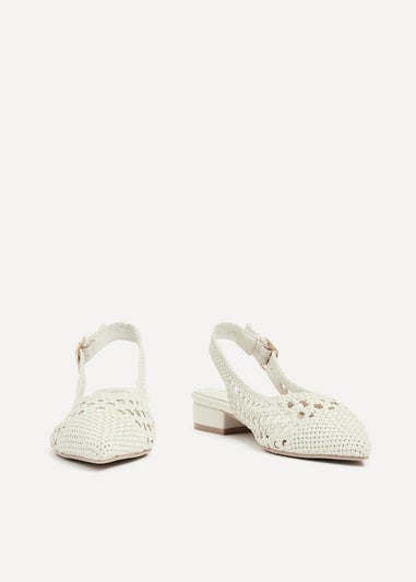 Linzi Carolina Ivory Faux Leather Woven Ballet Flats