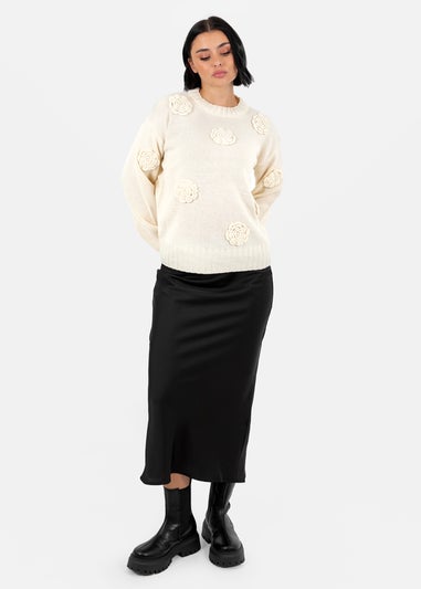 Lovedrobe Cream Floral Applique Jumper