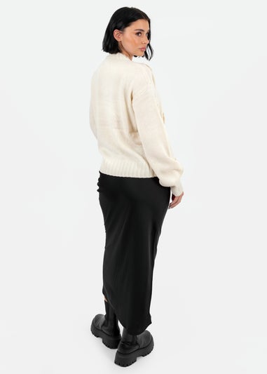 Lovedrobe Cream Floral Applique Jumper