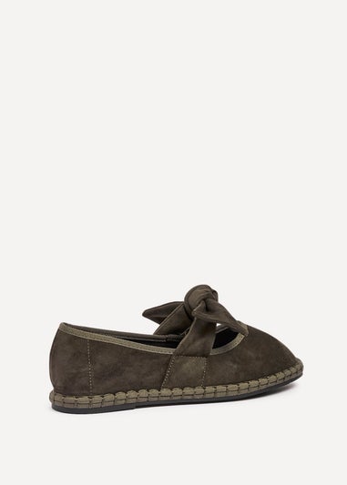 Linzi Pout Khaki Faux Suede Mary Jane