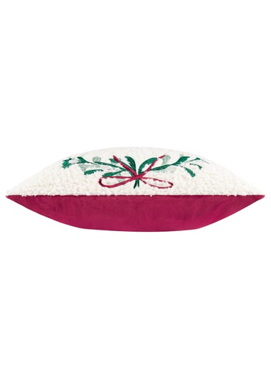 Furn Mistletoe Wreath Embroidered Multi Cushion