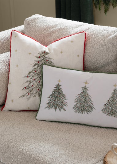 Wylder Nature Twinkling Tree Embroidered Natural Cushion