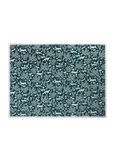 Furn Forest Green Skandi Woodland Sherpa Fleece Forest Throw