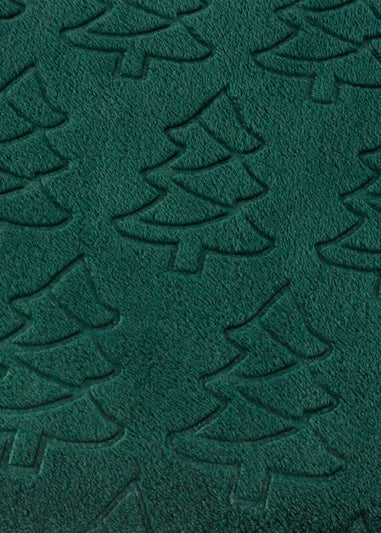 Furn Festive Trees Fleece Emerald Throw