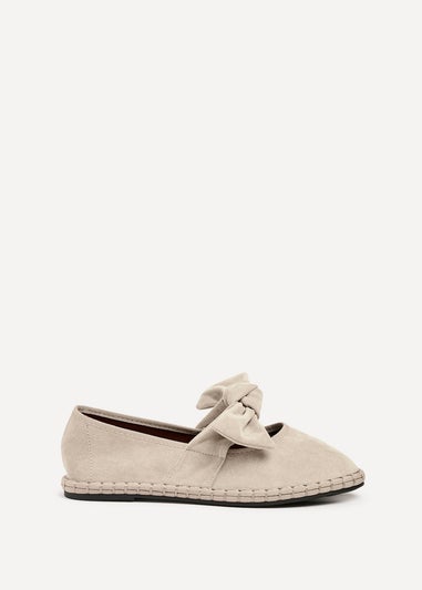 Linzi Pout Beige Faux Suede Mary Jane